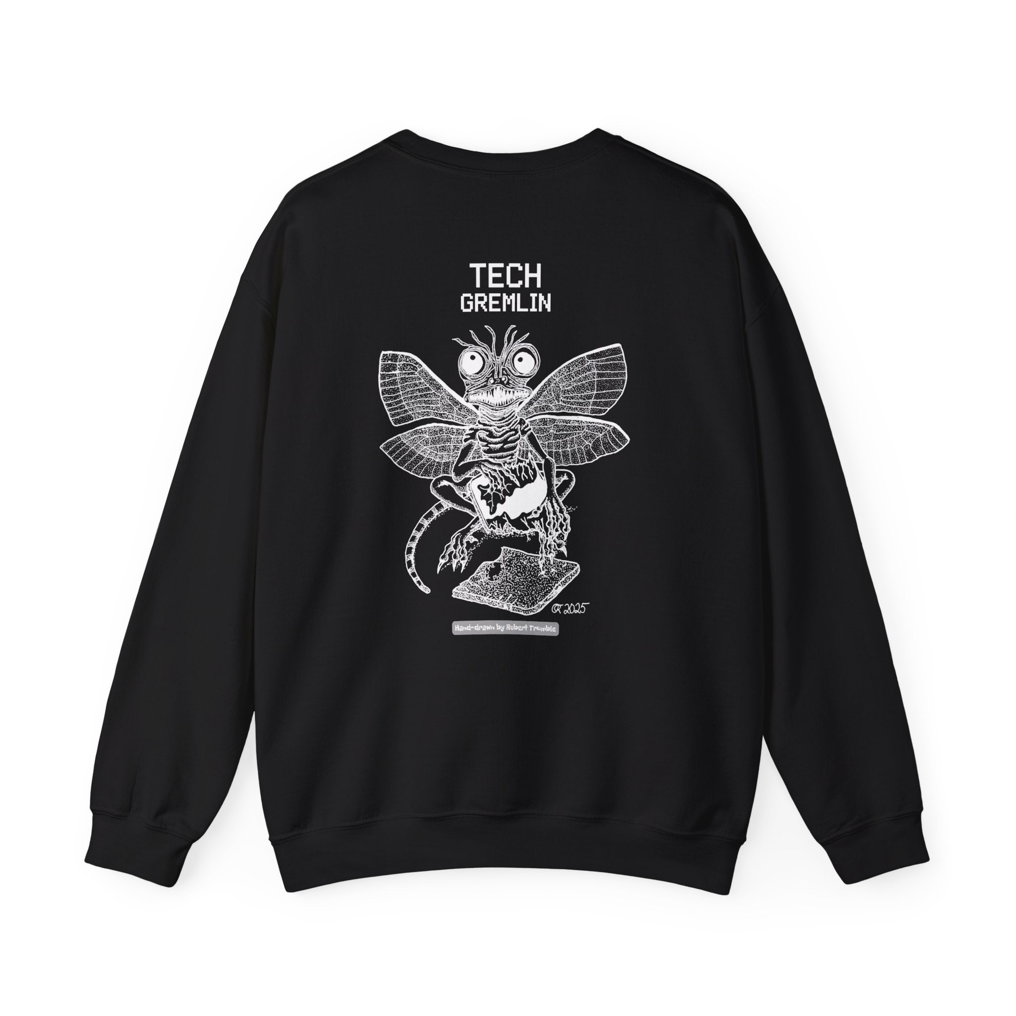 Tech Gremlin Crewneck Sweatshirt – Digital Chaos by Robert Trumble
