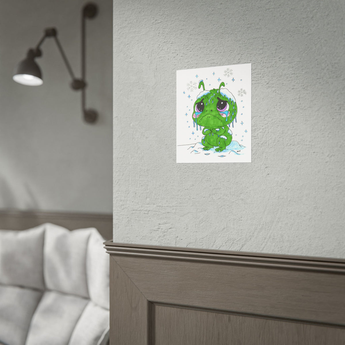 Bob the Snow Bug Wall Art | Sad Cute Bug Print