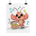 Lobster Found Her Treasure Key Print, Cute Lobster Illustration, Lost & Found Critters Decor