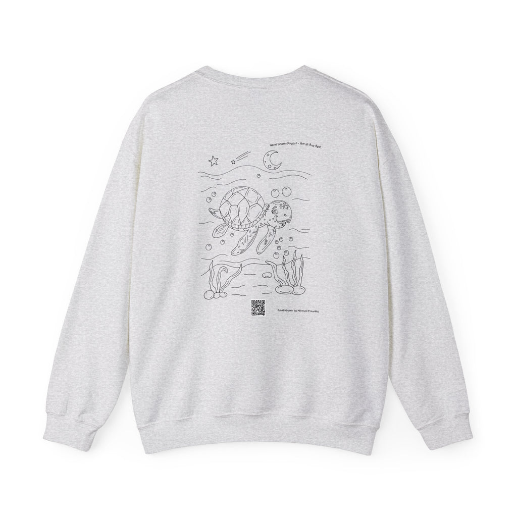 Smiling Sea Turtle Cozy Sweatshirt – Ocean Critter Art
