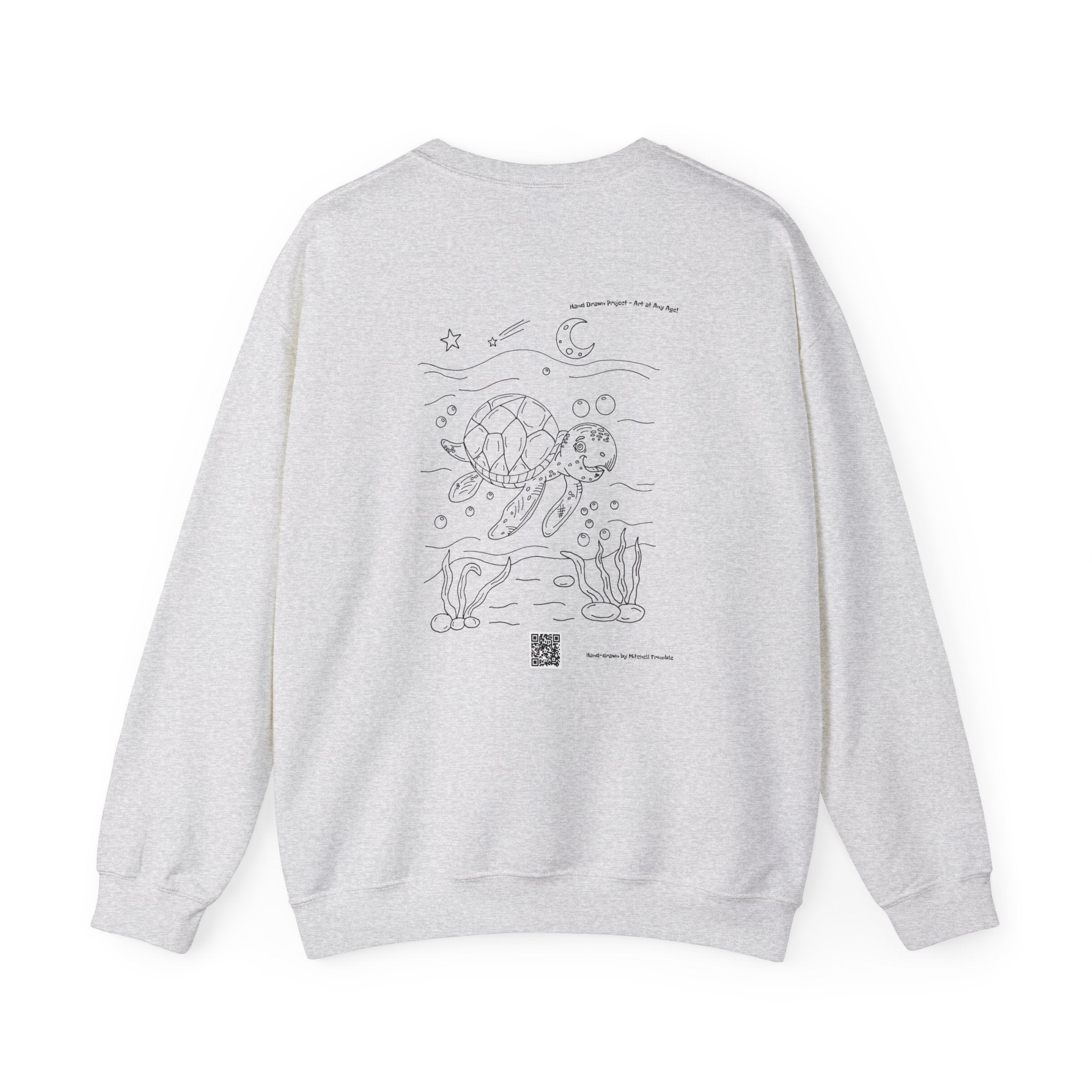 Smiling Sea Turtle Cozy Sweatshirt – Ocean Critter Art