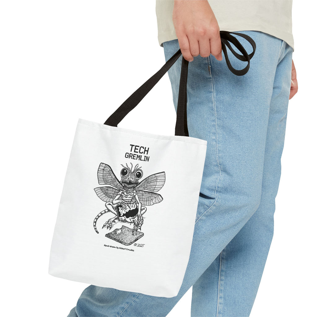 Tech Gremlin Tote Bag – Mischief in Every Byte by Robert Trumble