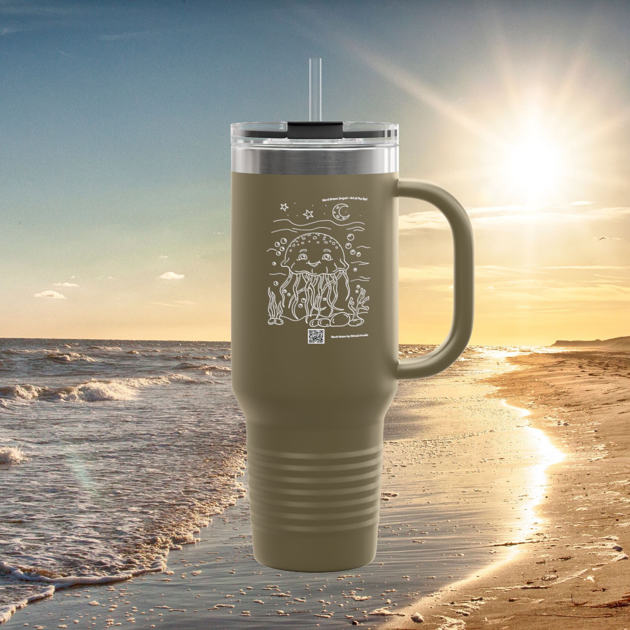 Smiling Jellyfish – Ocean Critter Travel Mug
