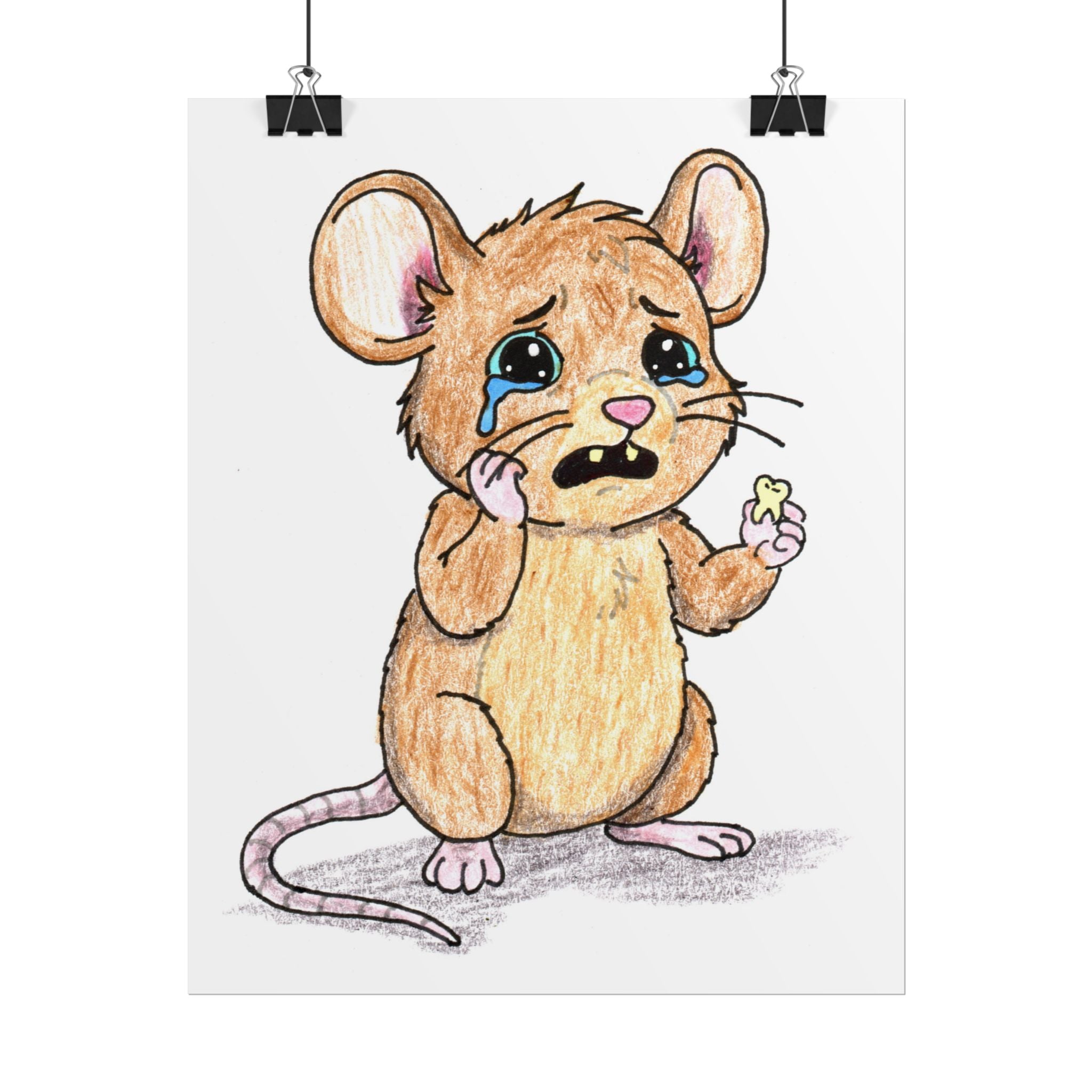Mouse Lost His First Tooth | Hand Drawn Nursery Wall Art Print
