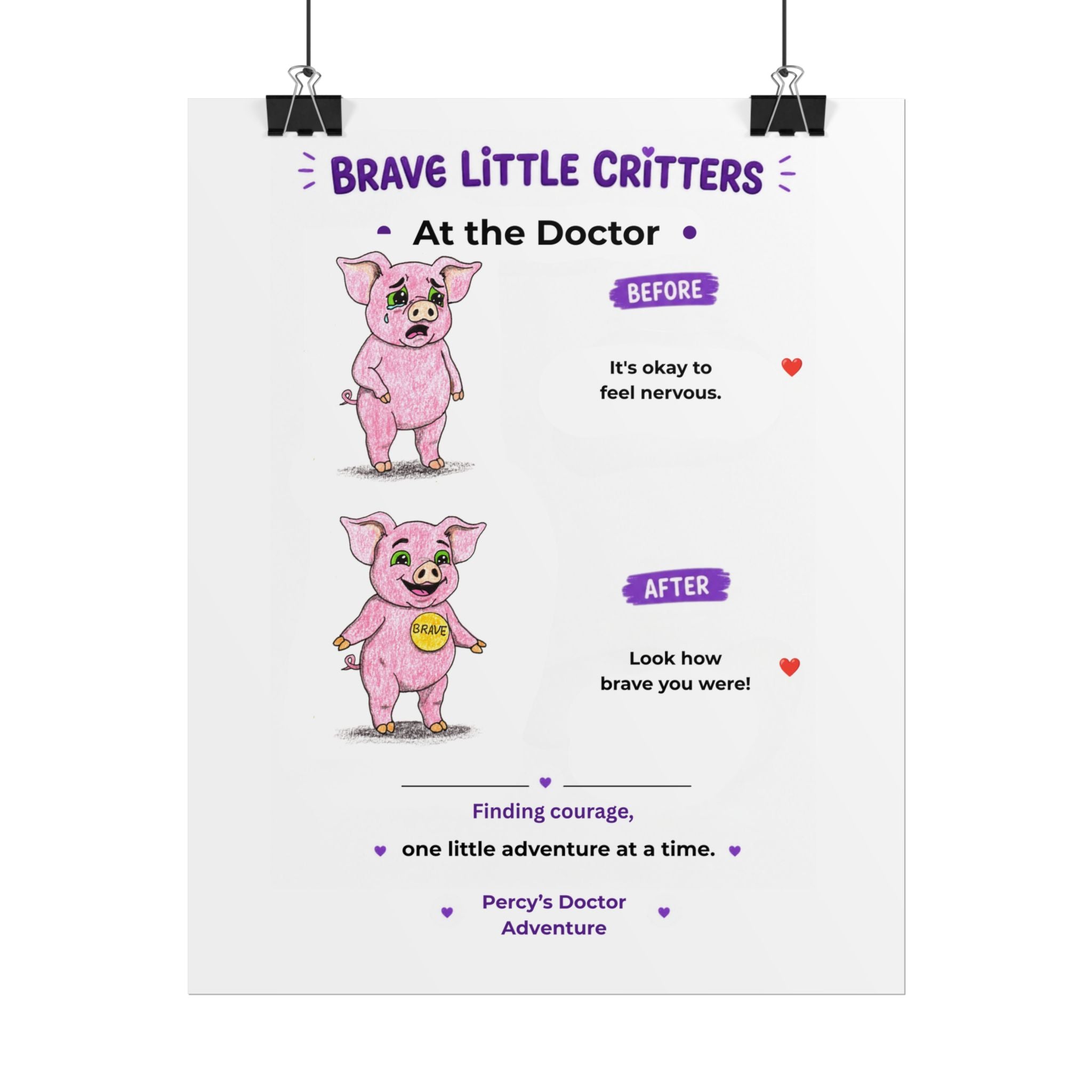 Percy's Doctor Adventure Encouragement Poster | Brave Little Critters |