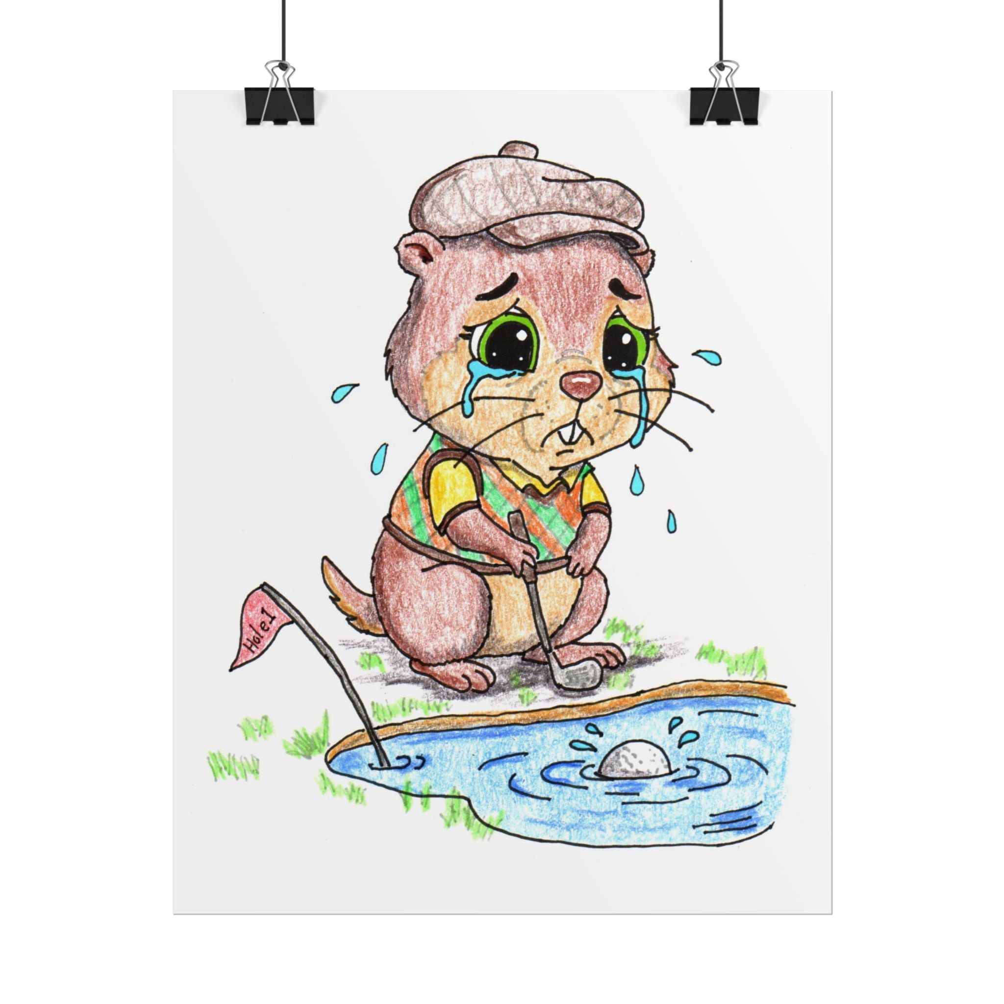 Lost Ball Gopher Print | Cute Golf Nursery Wall Art
