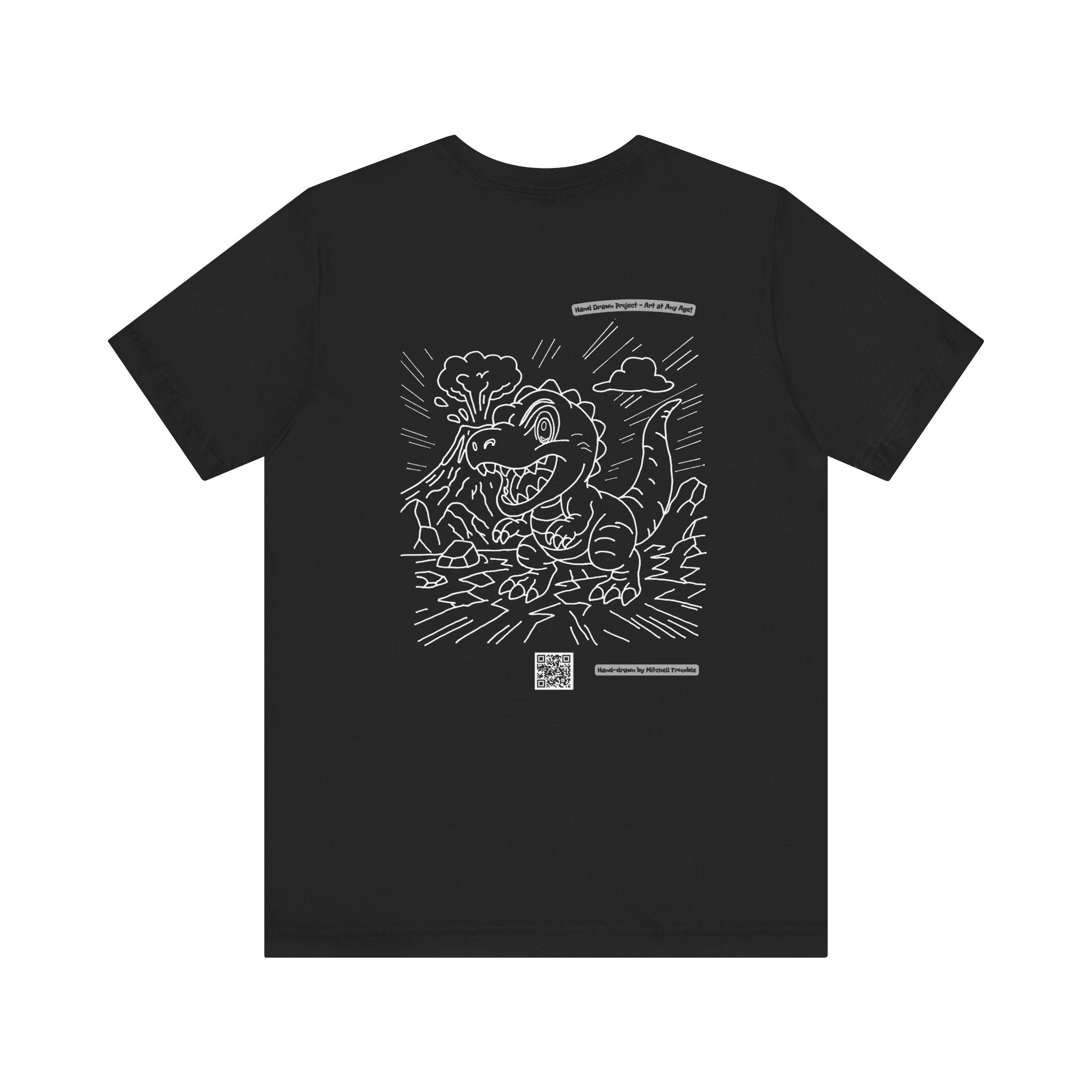 T-Rex T-Shirt – Hand-Drawn Dinosaur Design by Mitchell Trumble | Unisex Bella+Canvas 3001