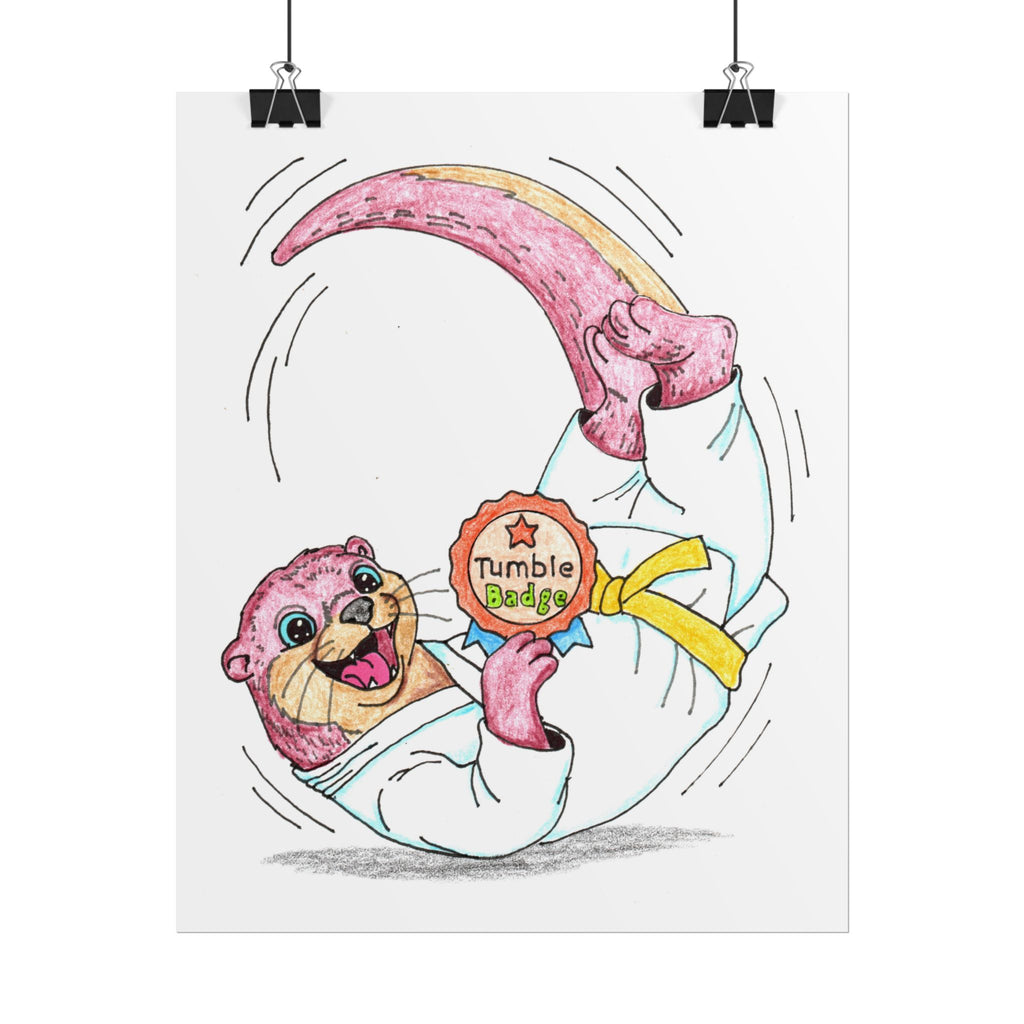 Olive the Tumbling Otter Print | Kids Martial Arts Wall Art | Brave Little Movers