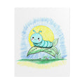 Bobbie the Smiling Inchworm Wall Art | Cute Caterpillar Nursery Print | Hand Drawn Garden Bug Art