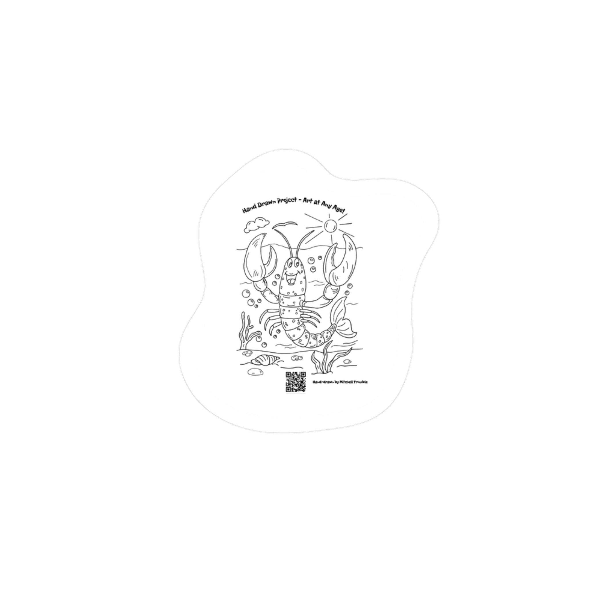 Cheerful Lobster – Ocean Critter Kiss-Cut Sticker