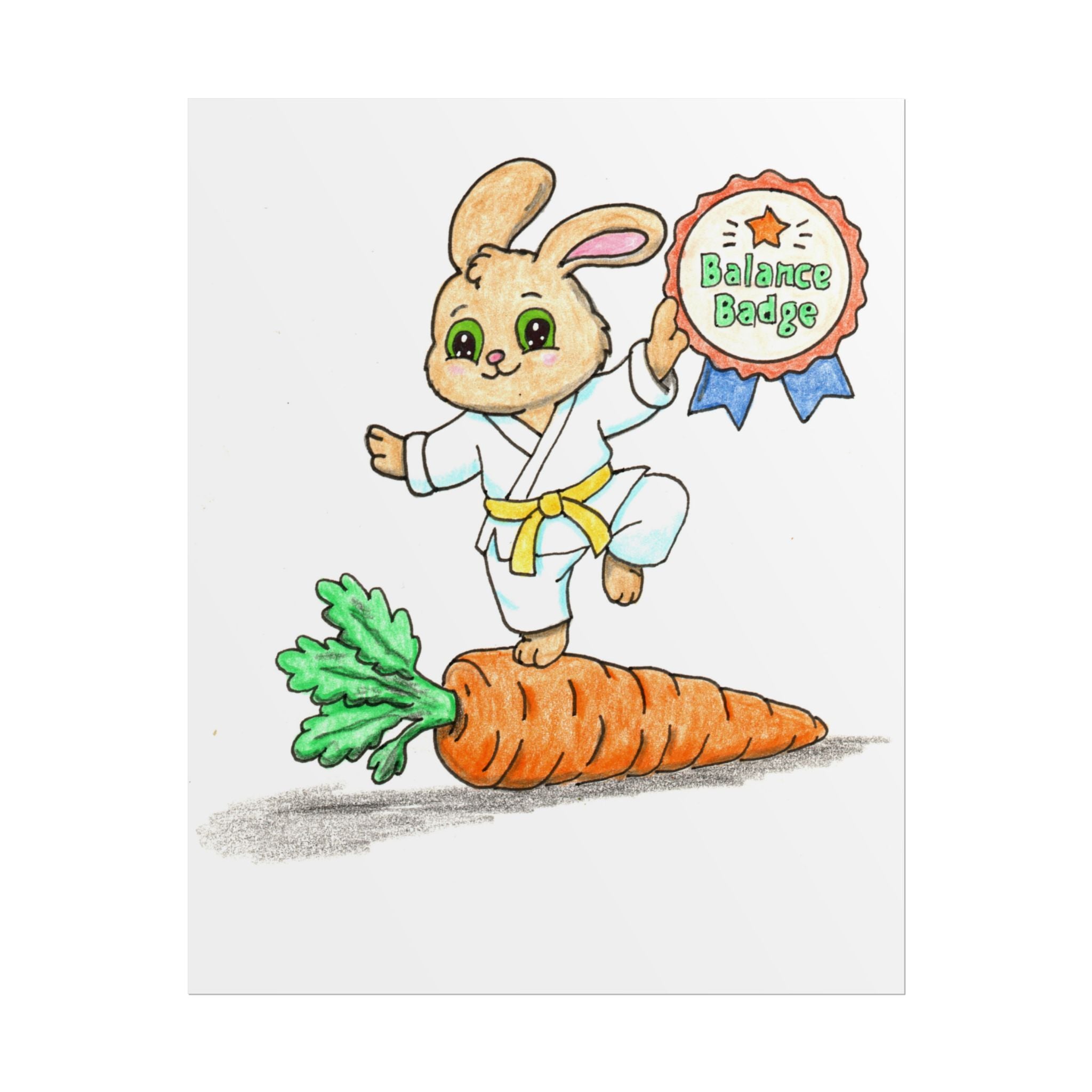 Benny the Balance Bunny Print | Kids Martial Arts Wall Art