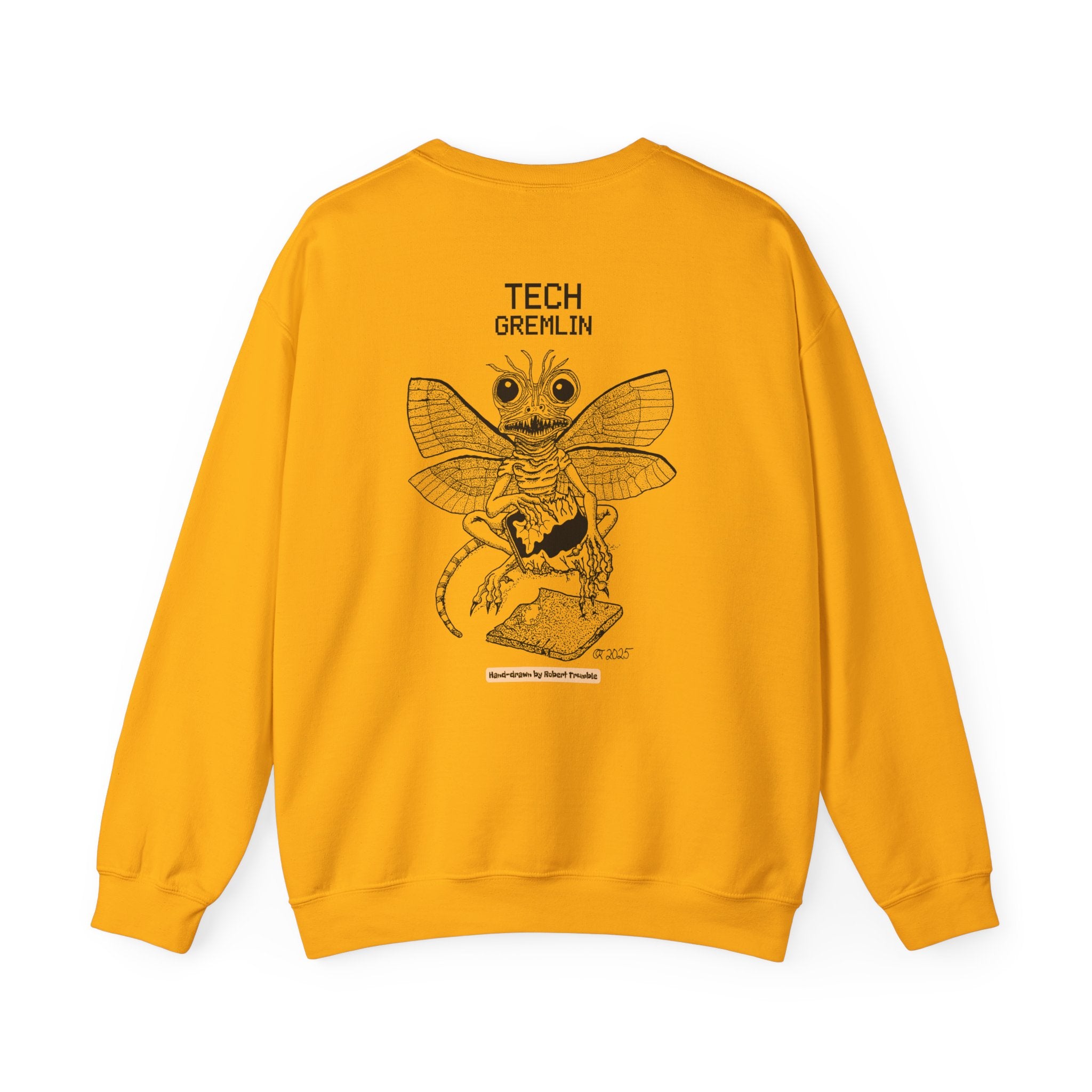 Tech Gremlin Crewneck Sweatshirt – Digital Chaos by Robert Trumble