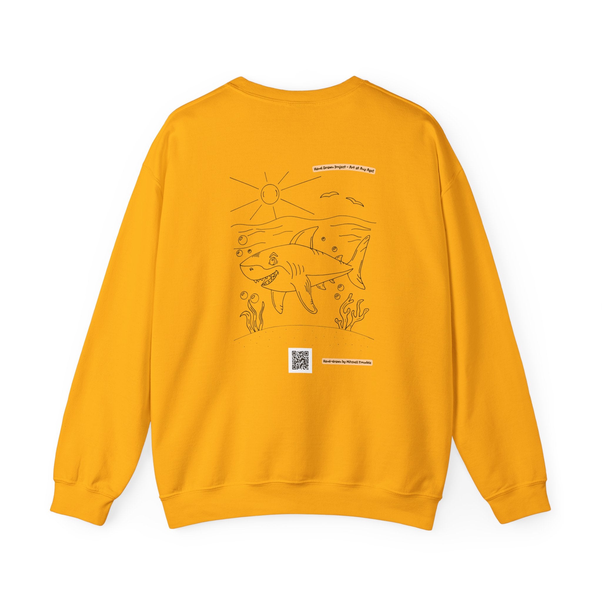 Great White Shark – Hand-Drawn Ocean Critter Sweatshirt