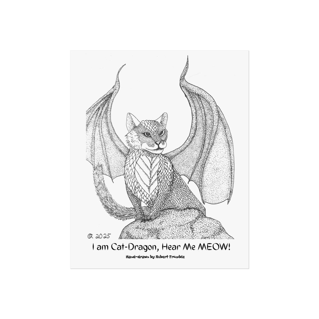 CatDragon Mythic Art Poster