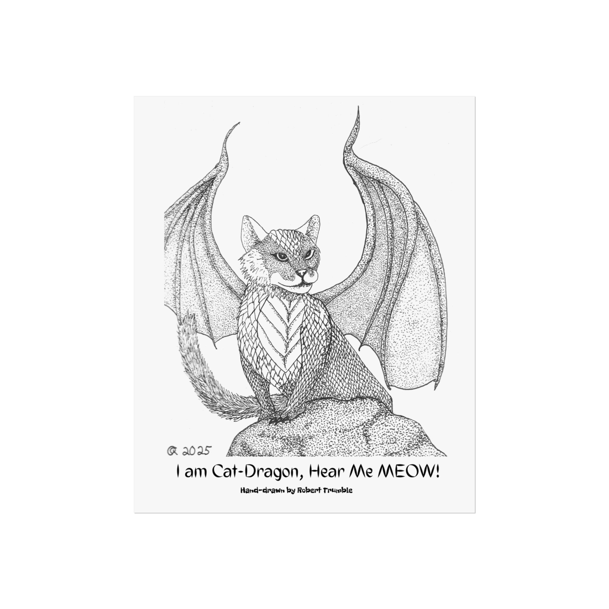 CatDragon Mythic Art Poster