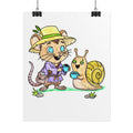 Mouse Brings Snail Coffee Printable Wall Art | Hand Drawn Friendship Print