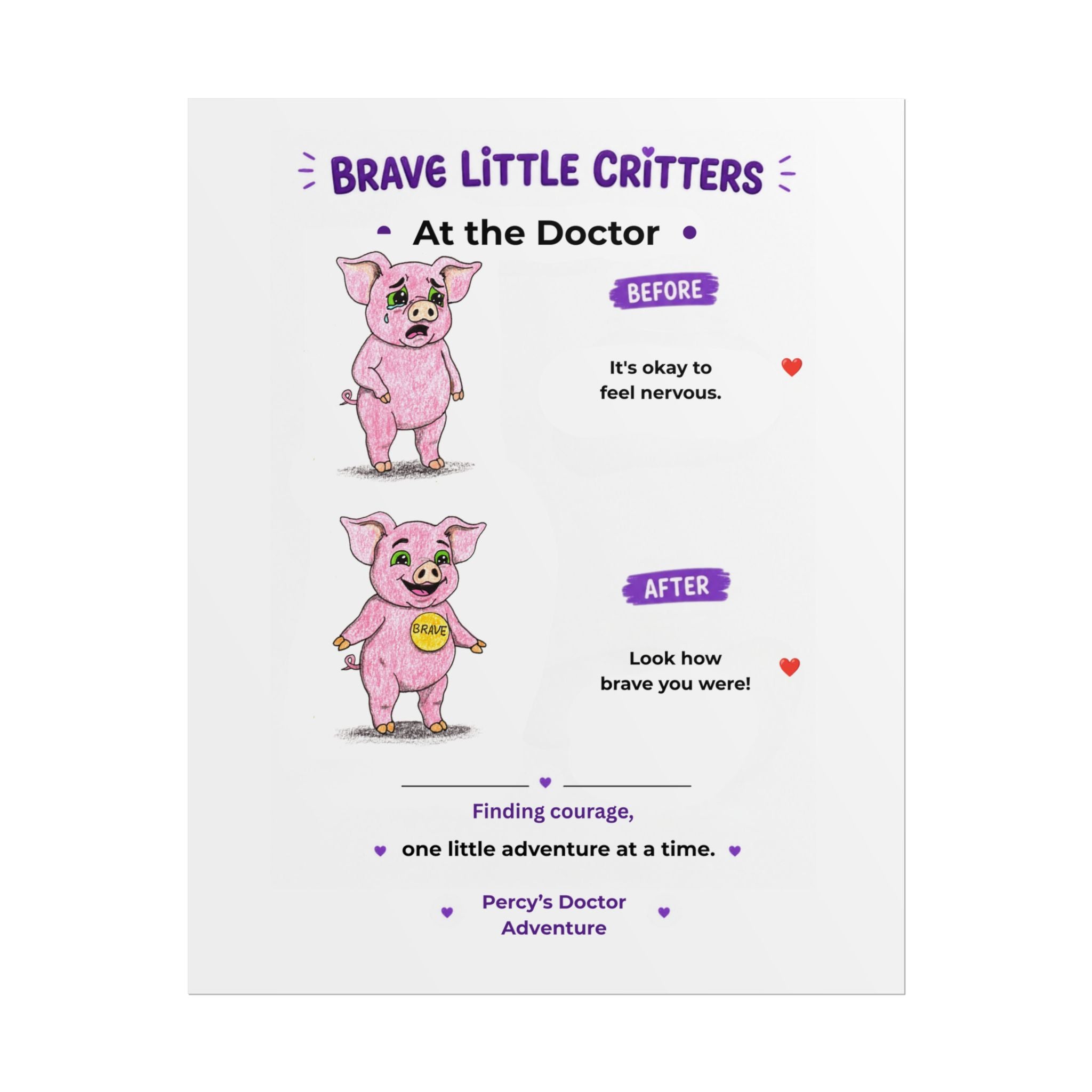 Percy's Doctor Adventure Encouragement Poster | Brave Little Critters |
