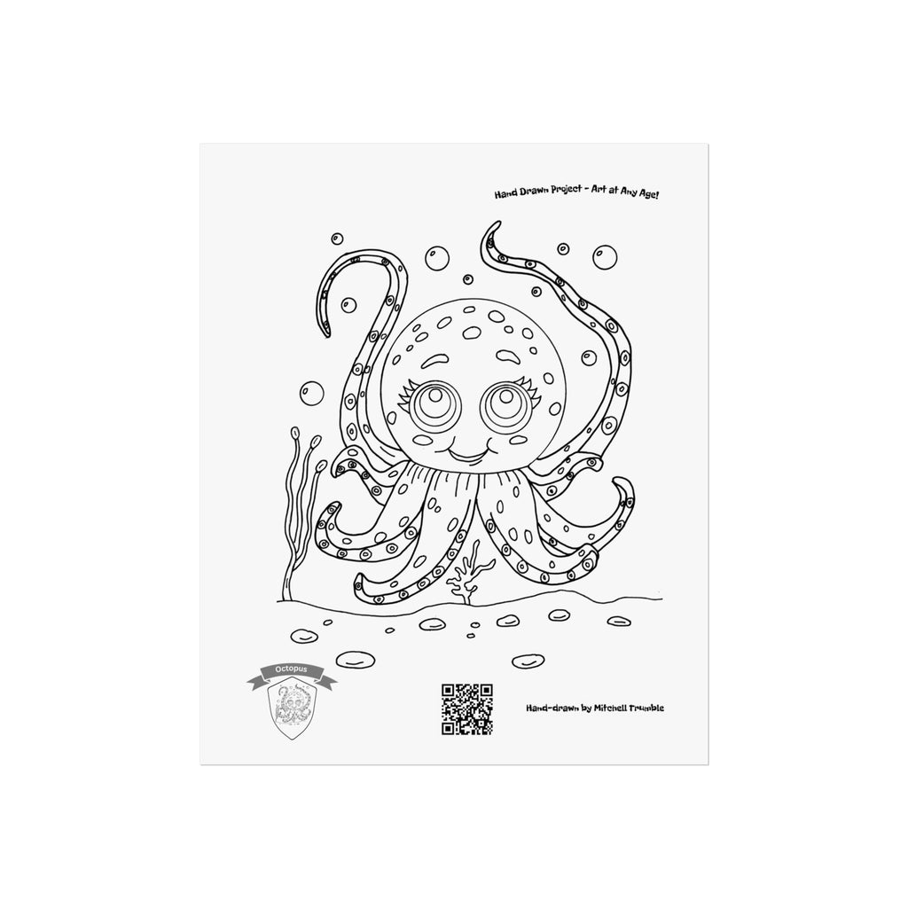 Octopus – Hand-Drawn Ocean Art Poster