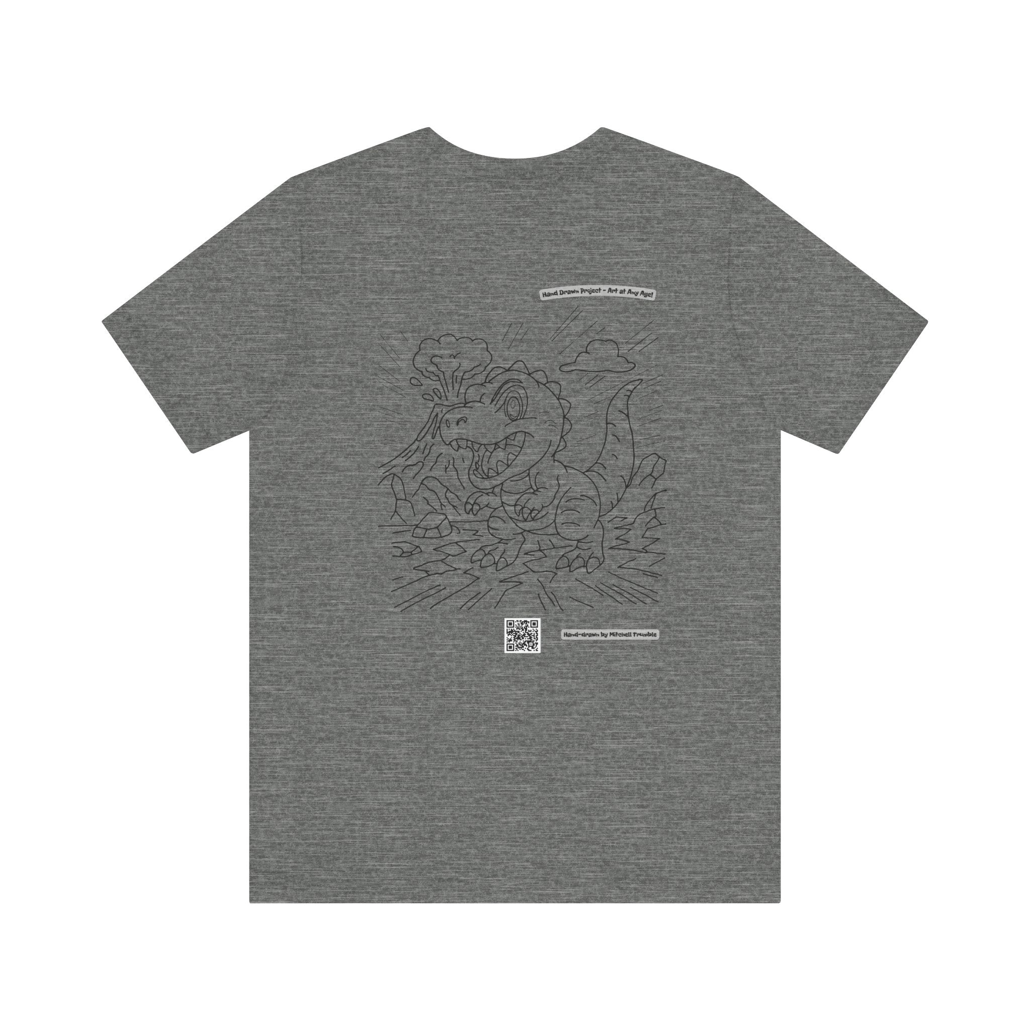 T-Rex T-Shirt – Hand-Drawn Dinosaur Design by Mitchell Trumble | Unisex Bella+Canvas 3001