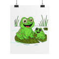 Lilly Pad New Frog Meets New Friend - Pond Printable Nursery Artwork Download