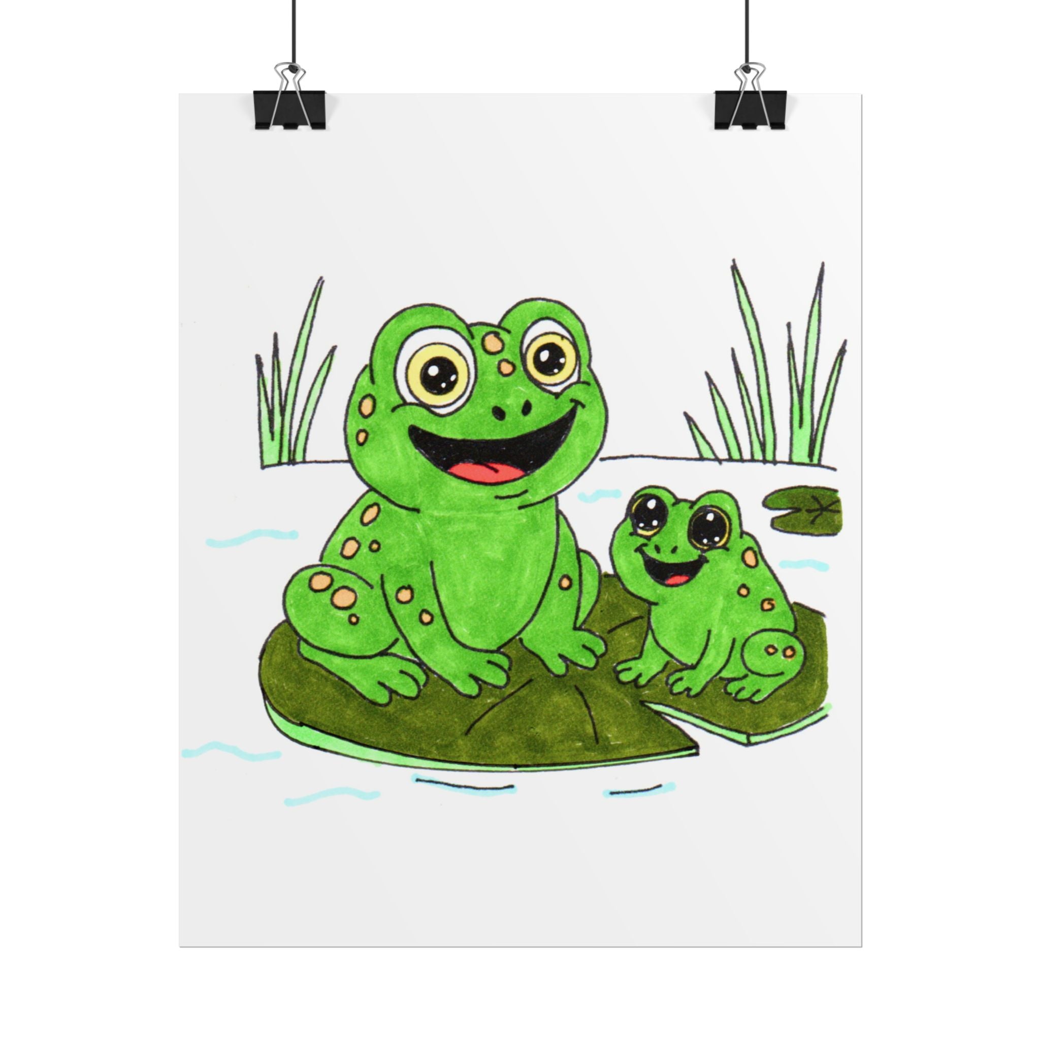 Lilly Pad New Frog Meets New Friend - Pond Printable Nursery Artwork Download