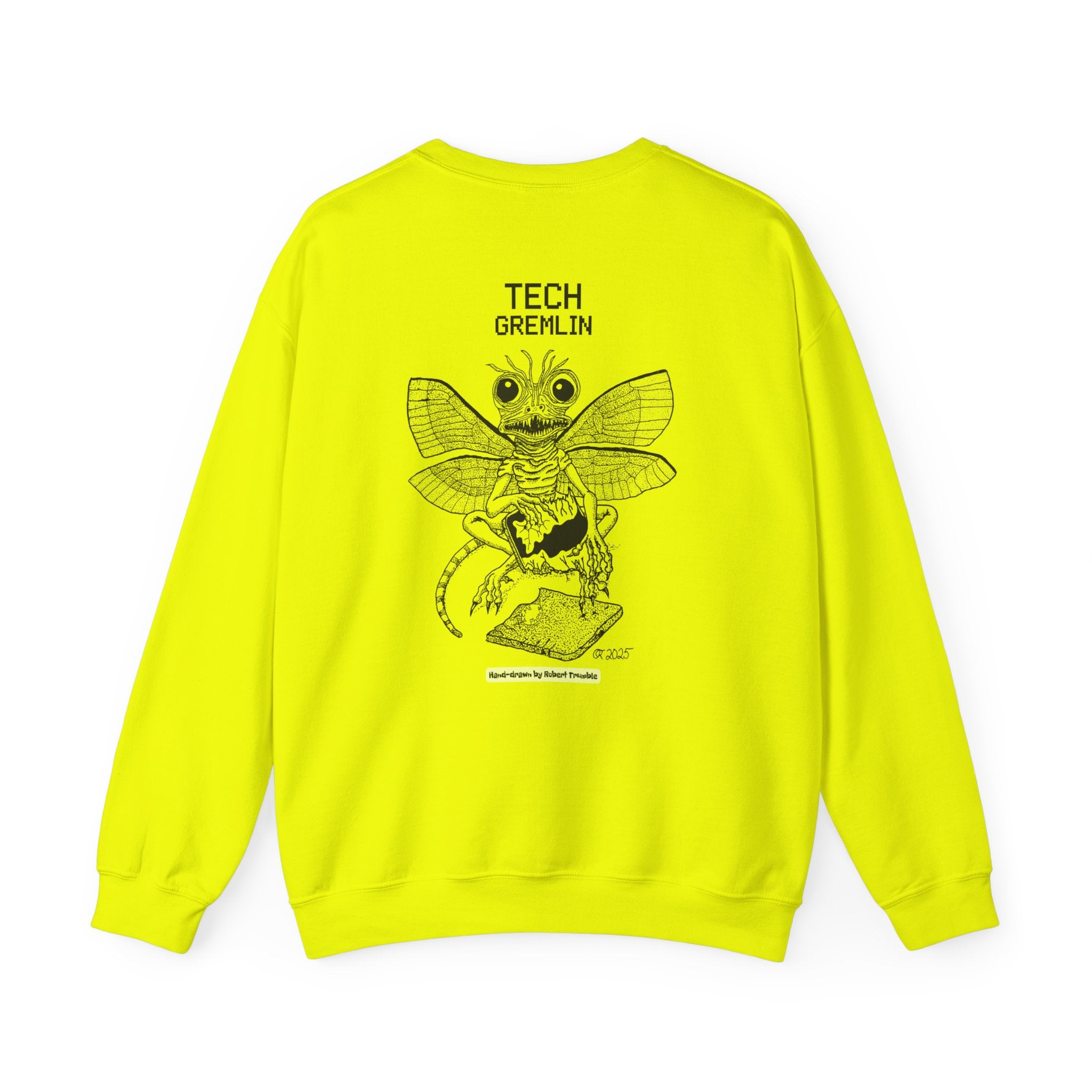 Tech Gremlin Crewneck Sweatshirt – Digital Chaos by Robert Trumble
