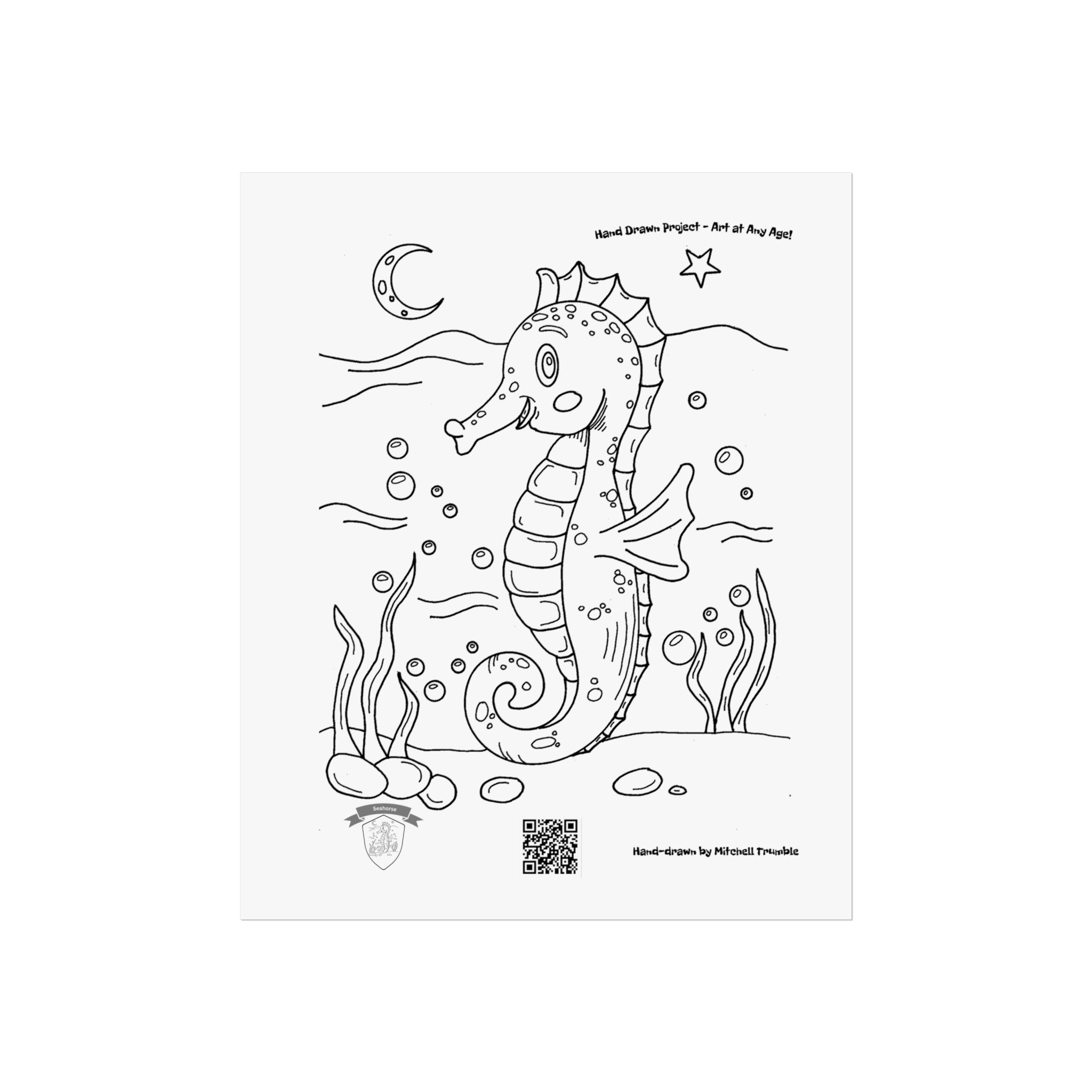 Adorable Seahorse Ocean Wall Art Poster