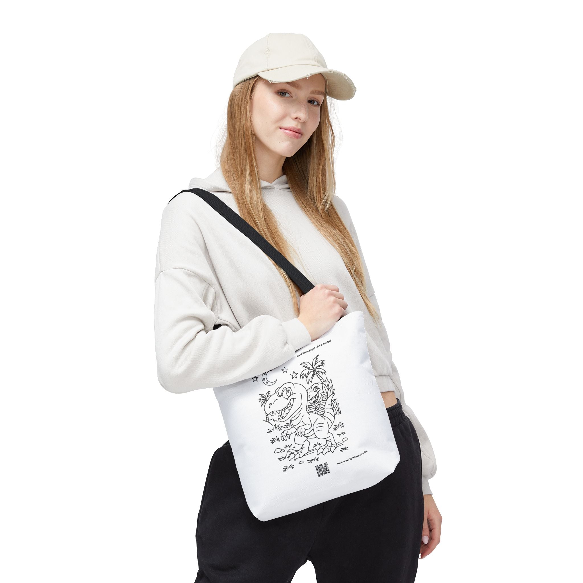 Velociraptor Tote Bag | Hand-Drawn Dino Design by Mitchell Trumble | Reusable Eco-Friendly Tote
