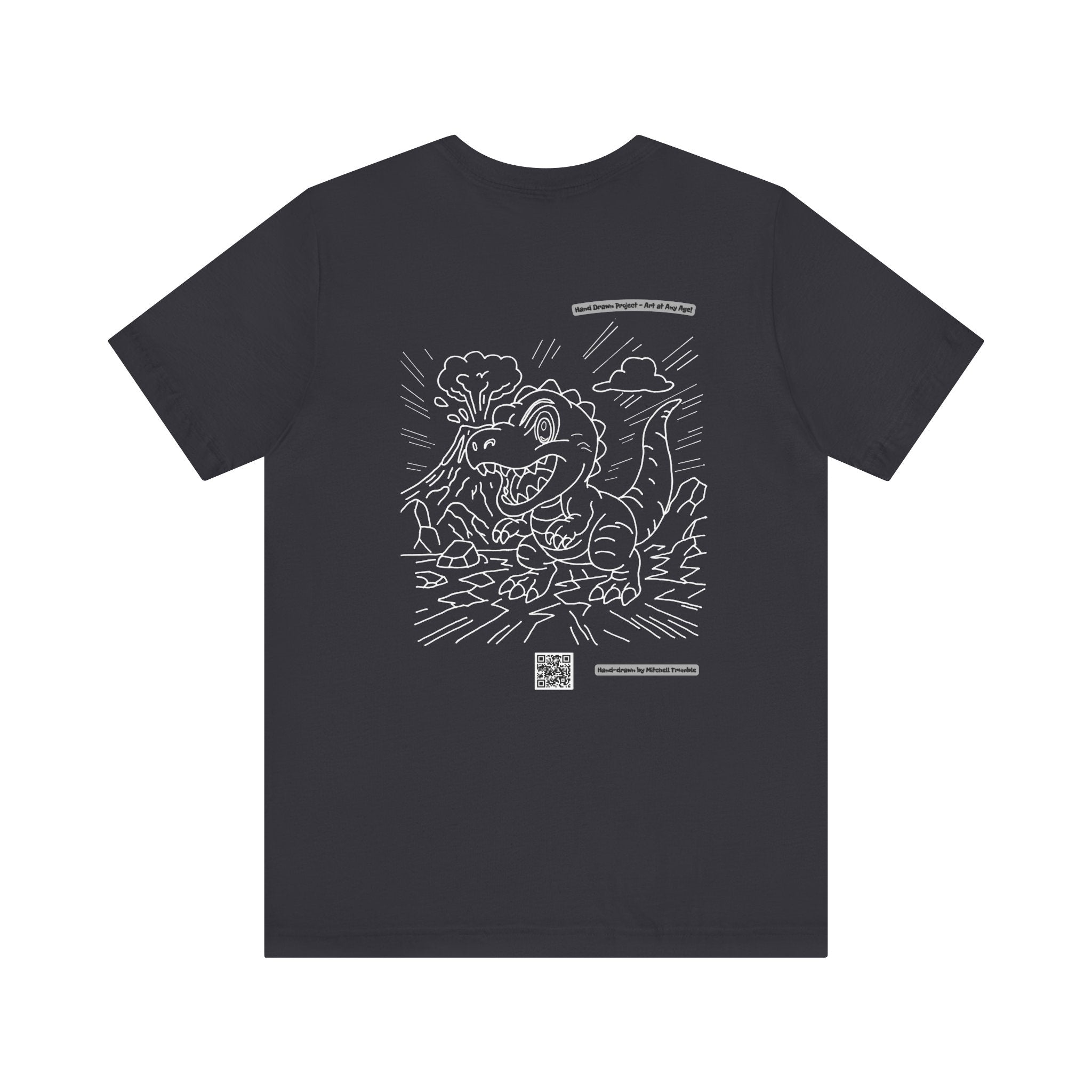 T-Rex T-Shirt – Hand-Drawn Dinosaur Design by Mitchell Trumble | Unisex Bella+Canvas 3001
