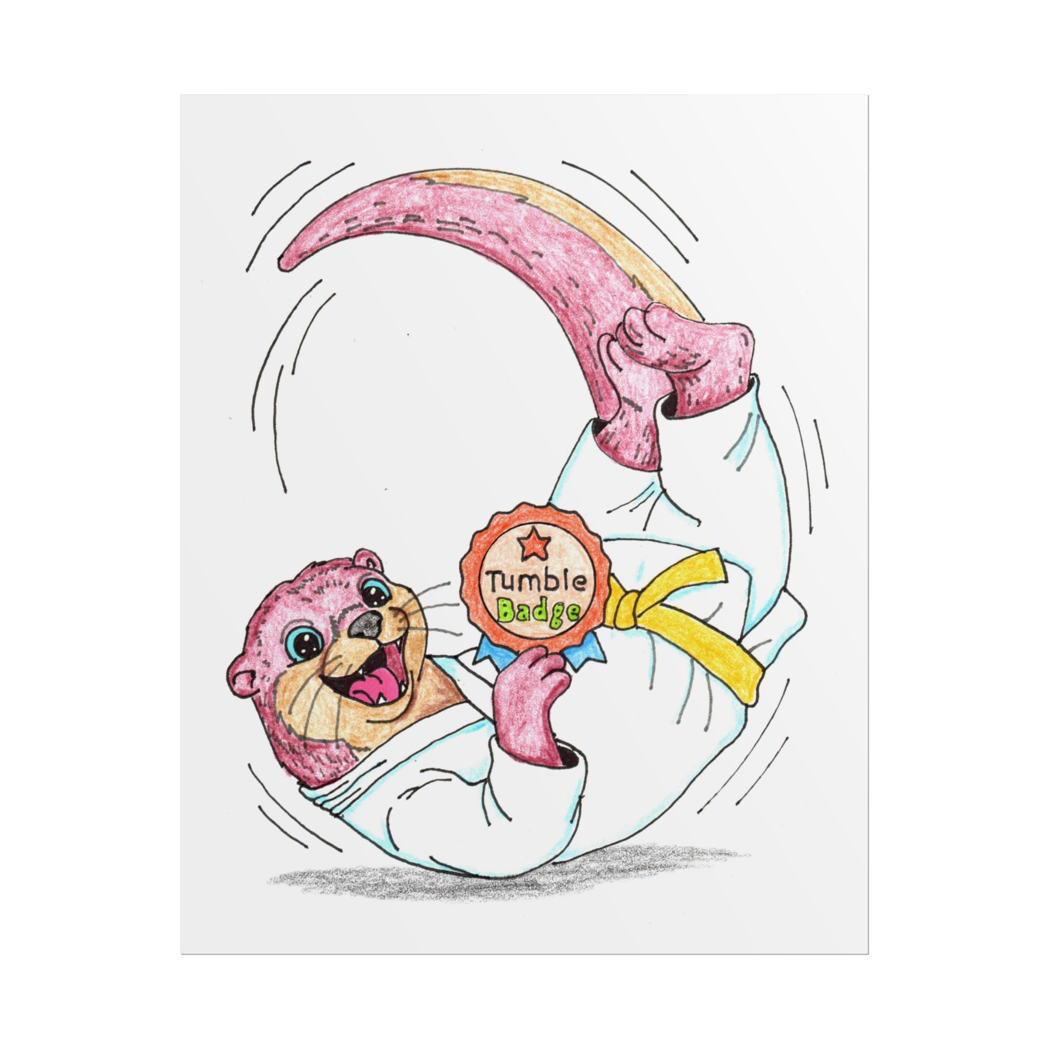Olive the Tumbling Otter Print | Kids Martial Arts Wall Art | Brave Little Movers