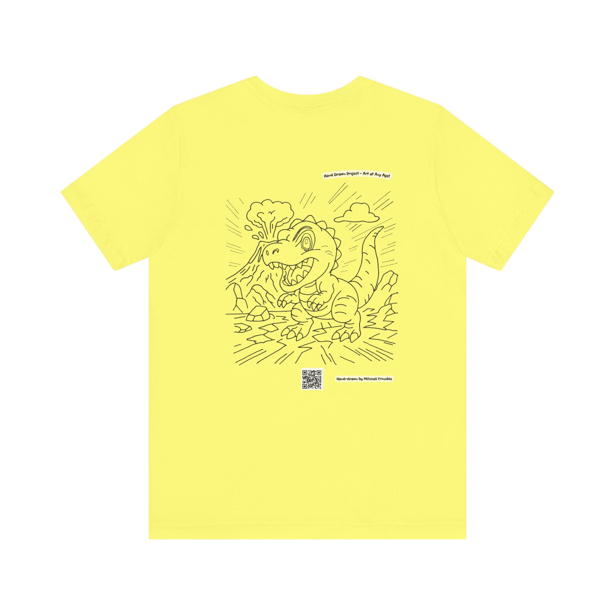 T-Rex T-Shirt – Hand-Drawn Dinosaur Design by Mitchell Trumble | Unisex Bella+Canvas 3001