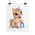 Horse Found Her Horseshoe Art Print | Hand Drawn Pony Nursery Wall Decor