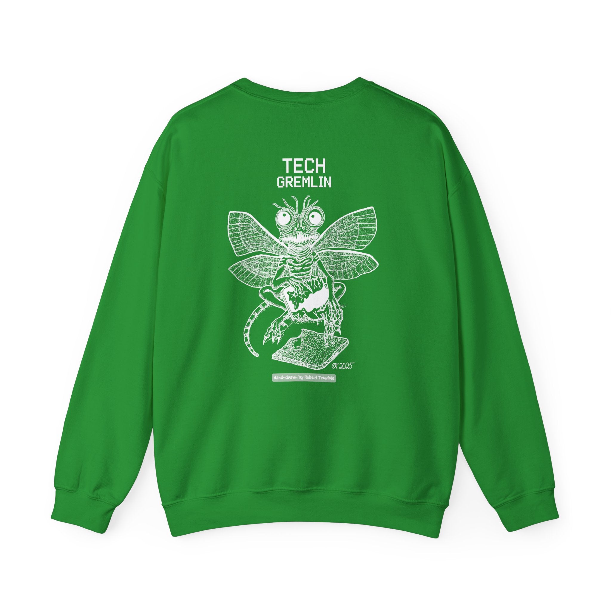 Tech Gremlin Crewneck Sweatshirt – Digital Chaos by Robert Trumble