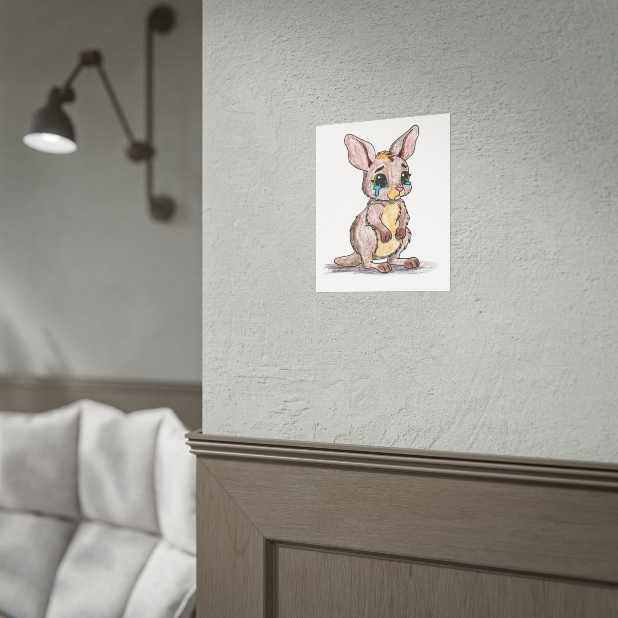 Joey Lost Her Mom | Hand-Drawn Baby Kangaroo Art Print | Cute Wall Decor