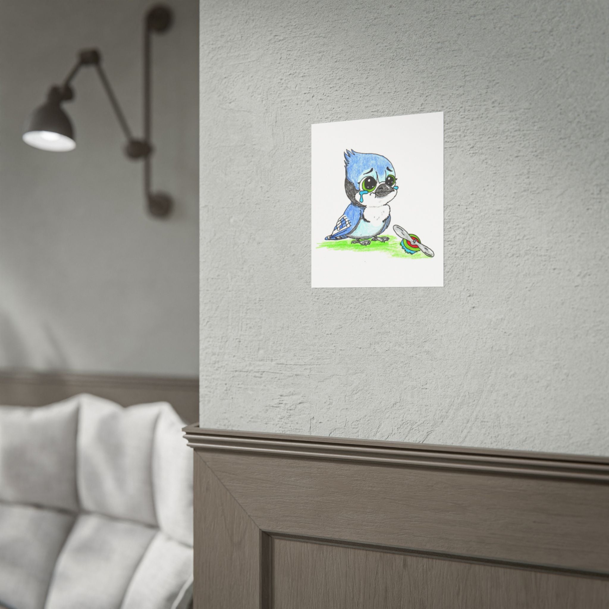 Blue Jay Lost His Airplane | Lost & Found Critters | Hand Drawn Bird Art Print