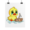 Sad Duckling with Broken Boat Print | Hand Drawn Lost & Found Critter Wall Art