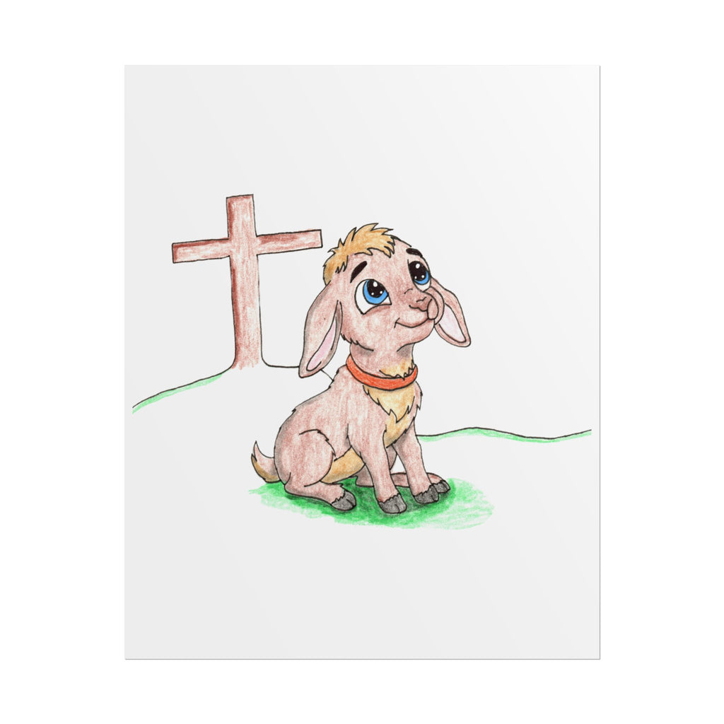 Amazing Grace Lamb Wall Art | Christian Nursery Decor | Bible Animal Print
