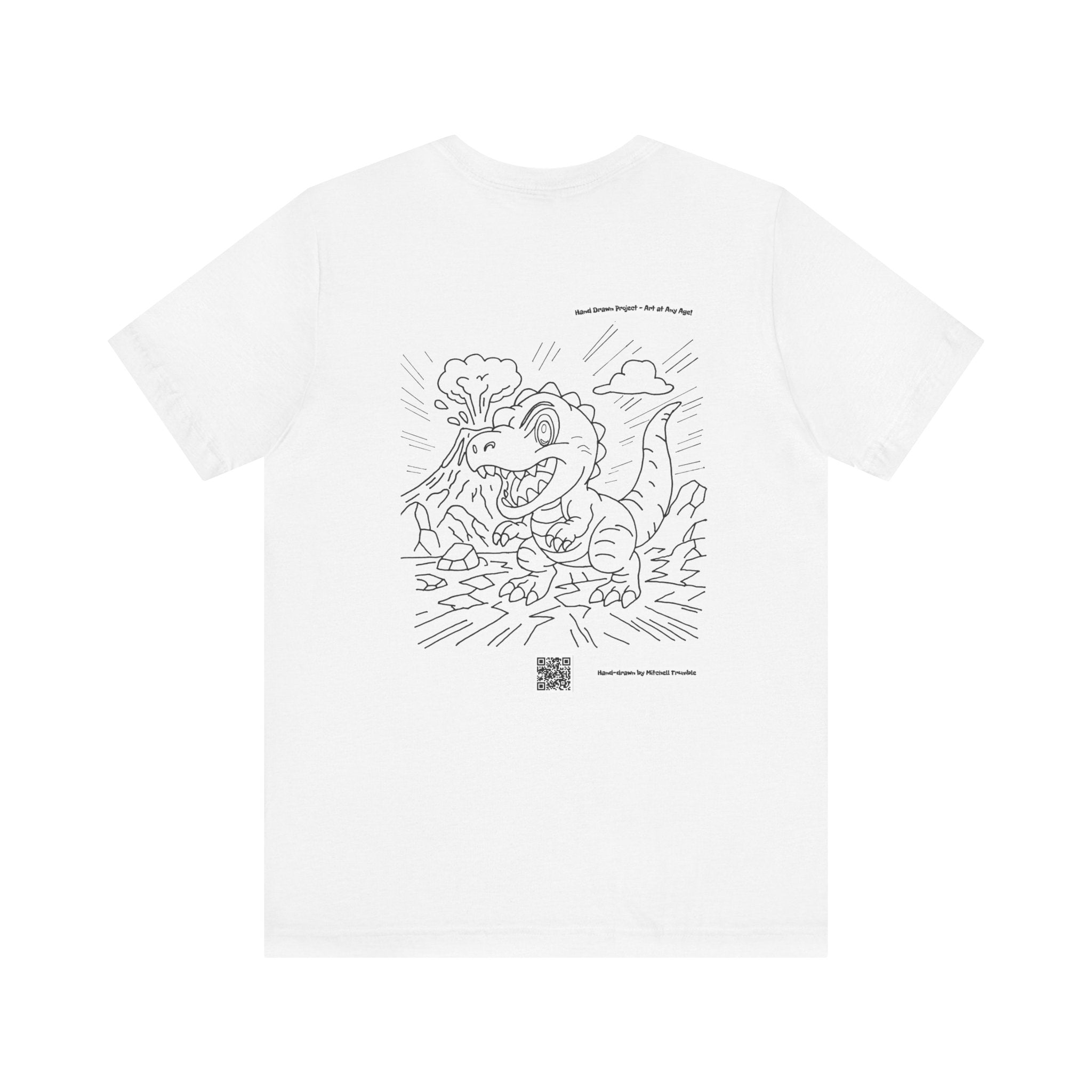 T-Rex T-Shirt – Hand-Drawn Dinosaur Design by Mitchell Trumble | Unisex Bella+Canvas 3001
