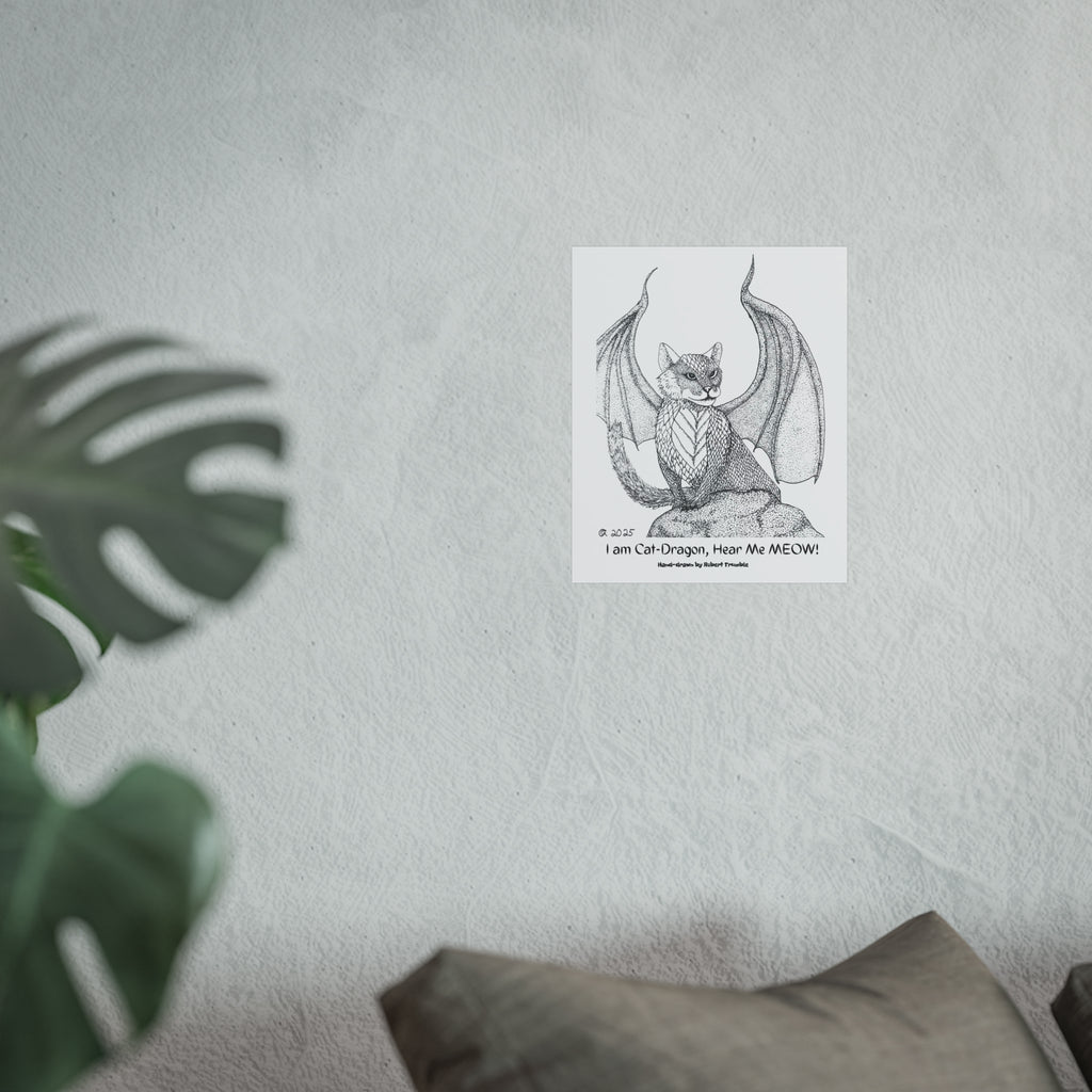 CatDragon Mythic Art Poster