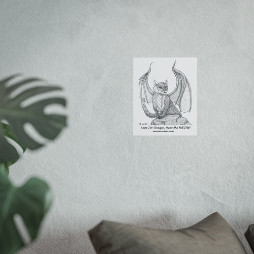CatDragon Mythic Art Poster
