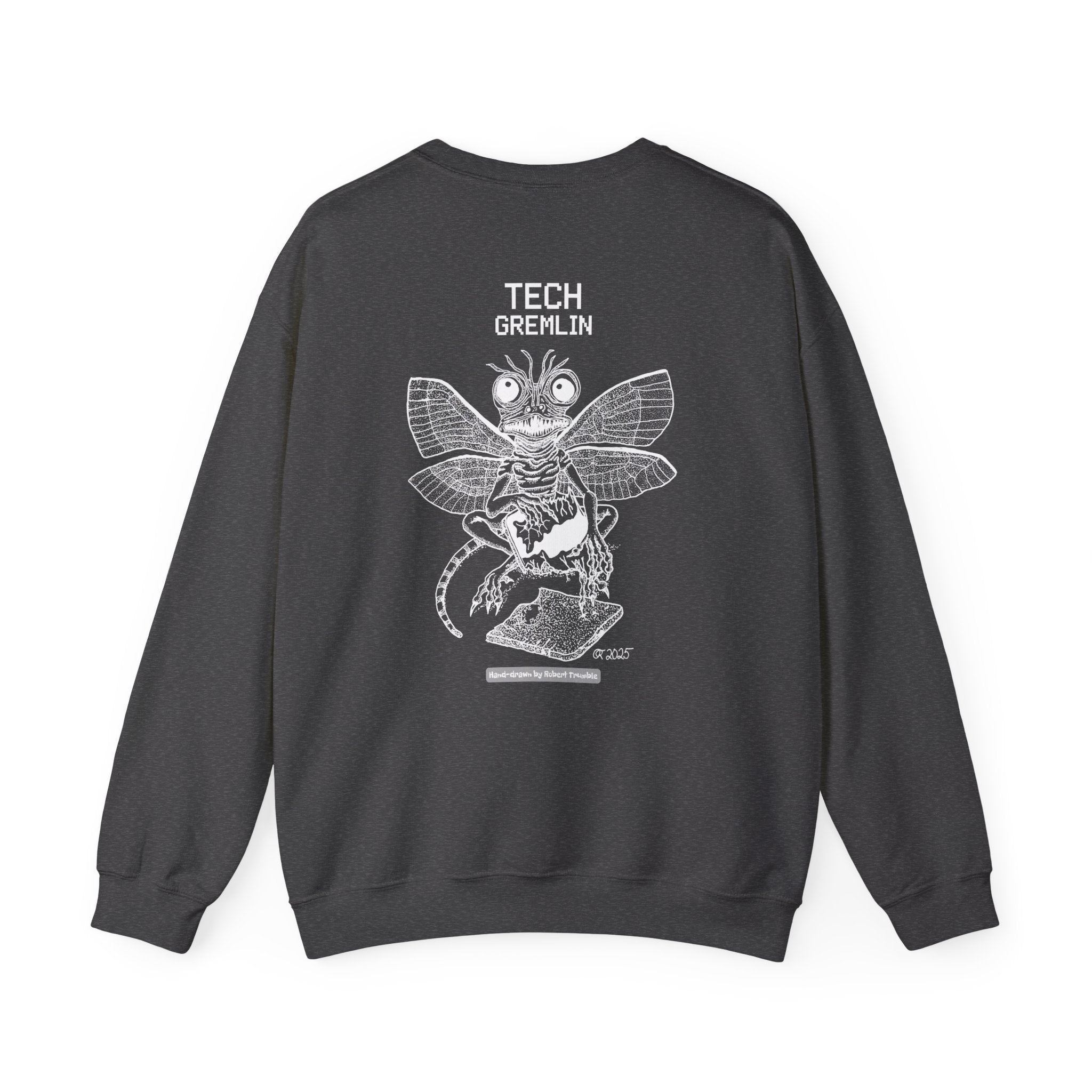 Tech Gremlin Crewneck Sweatshirt – Digital Chaos by Robert Trumble