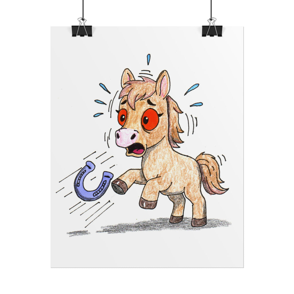 Horse Lost Her Horseshoe Art Print | Hand Drawn Horse Wall Decor