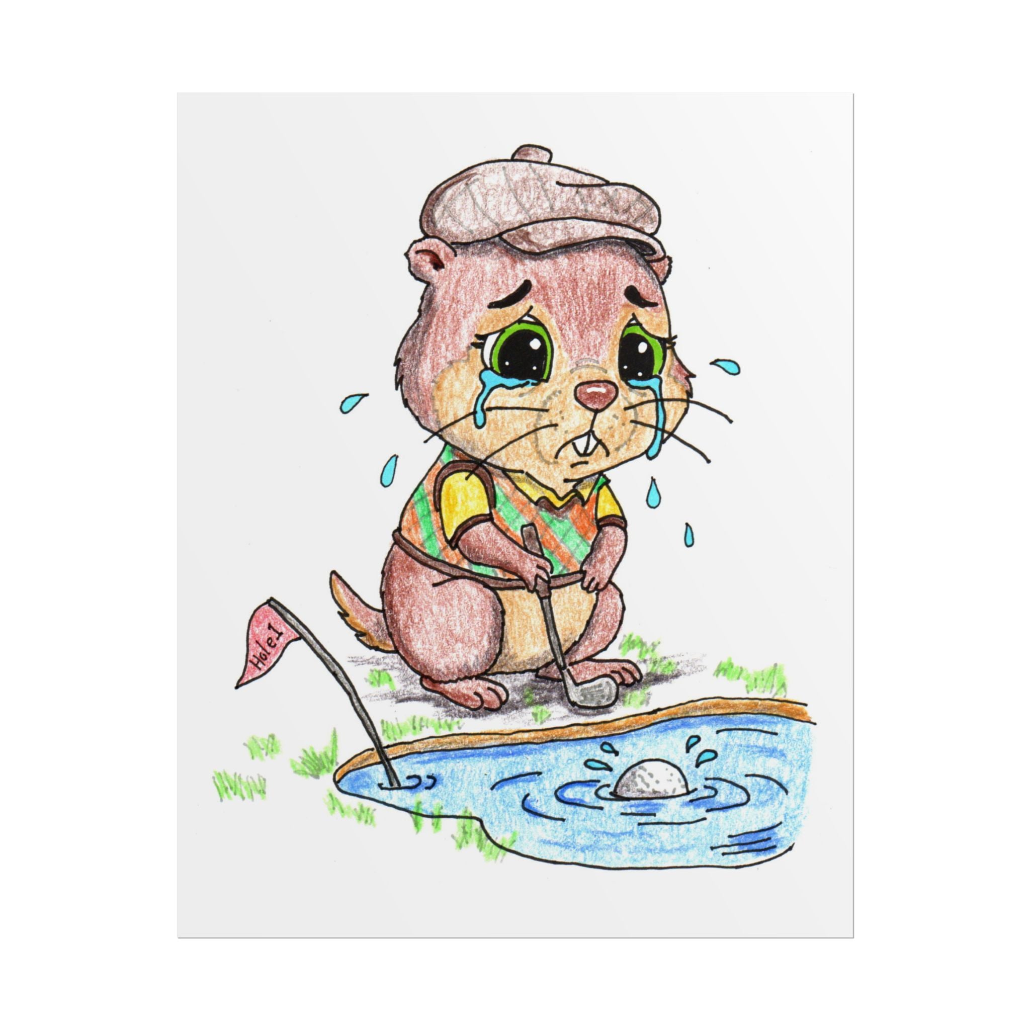 Lost Ball Gopher Print | Cute Golf Nursery Wall Art