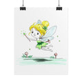 Fairy Mushrooms Poster, Nursery Wall Art, Cute Animal Illustration Print