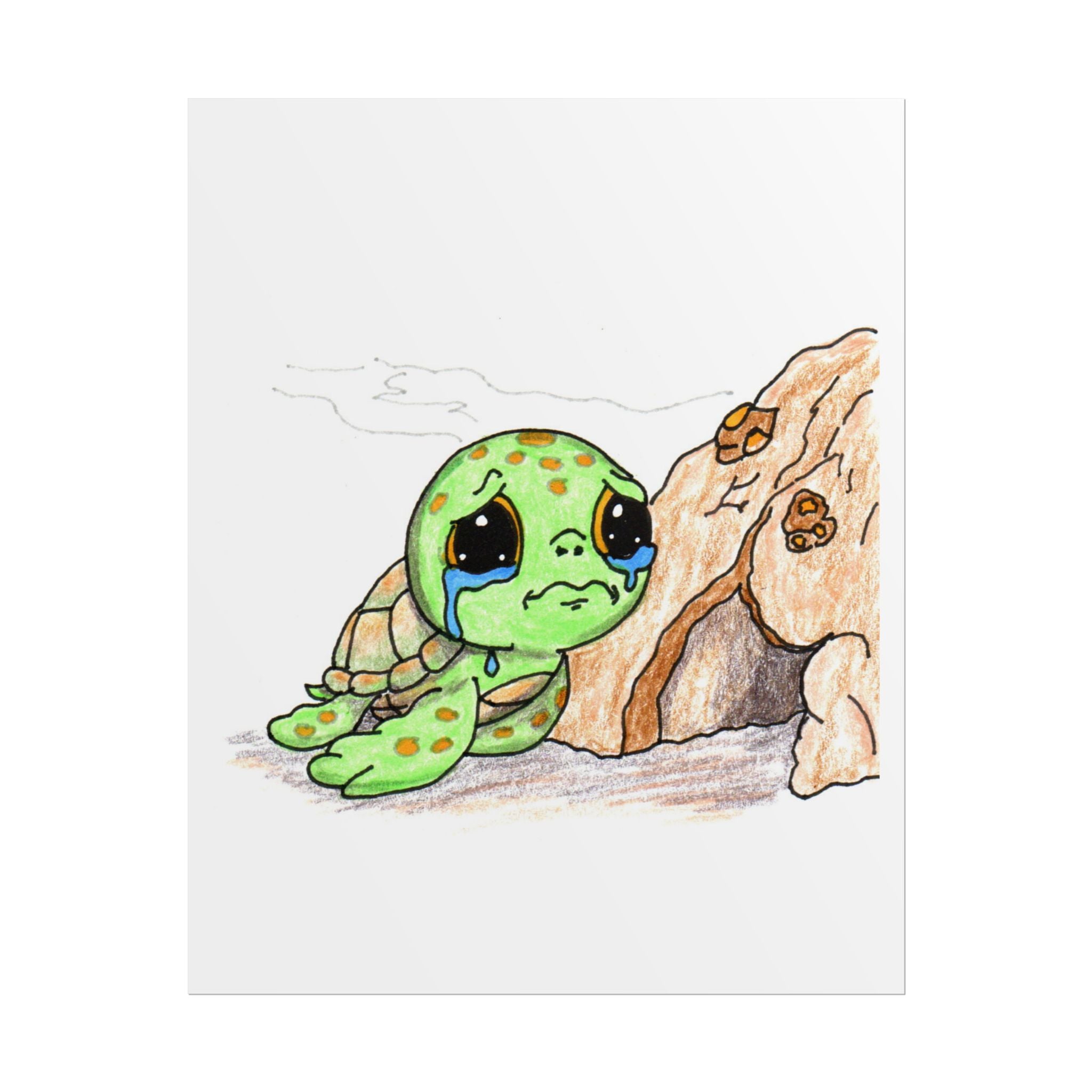 Sea Turtle Lost Her Best Friend | Hand Drawn Ocean Animal Print
