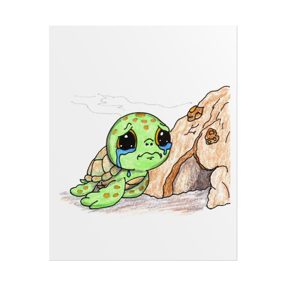 Sea Turtle Lost Her Best Friend | Hand Drawn Ocean Animal Print