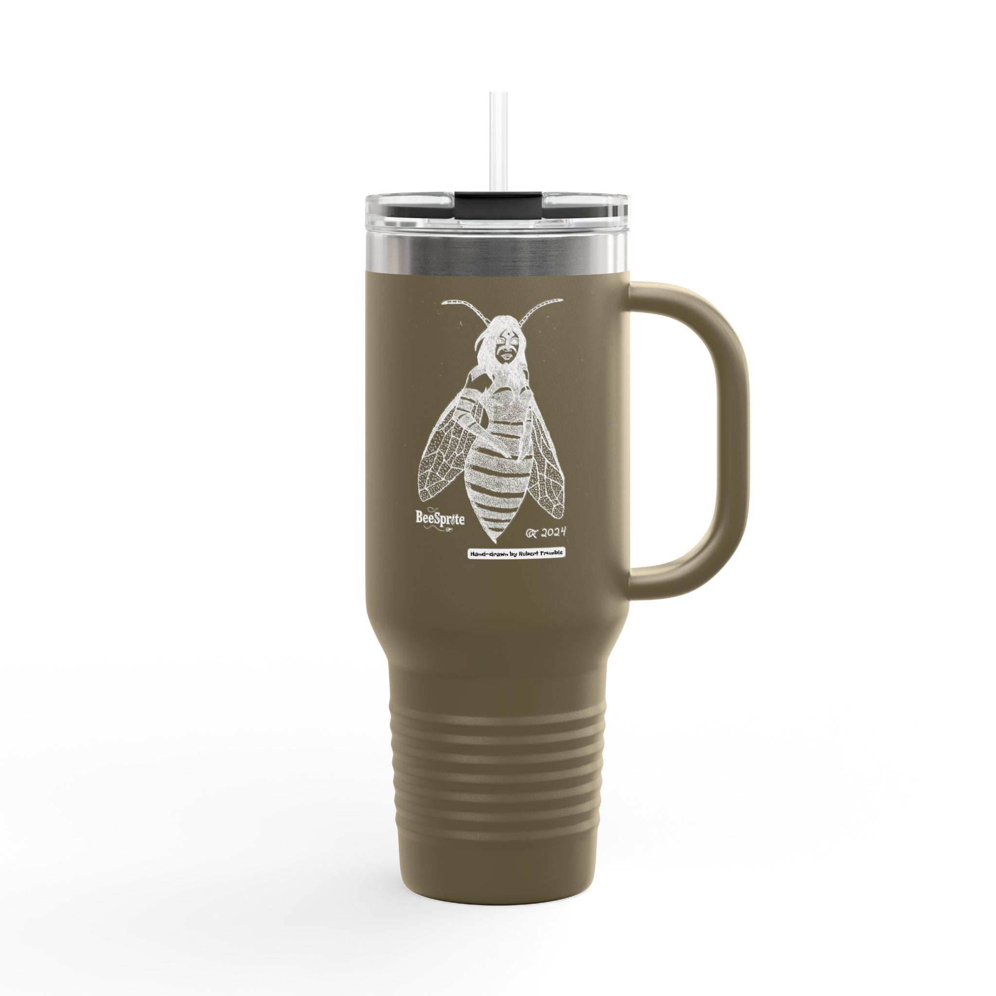 Bee Sprite – Travel Mug | Hand-Drawn Fantasy Art by Robert Trumble