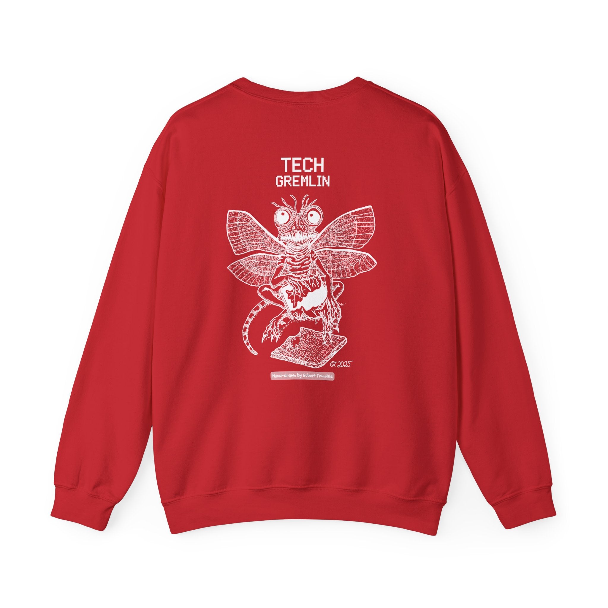 Tech Gremlin Crewneck Sweatshirt – Digital Chaos by Robert Trumble