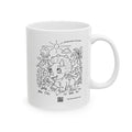Triceratops Coffee Mug | Hand-Drawn Dinosaur Art with QR Code | Fun Gift for Dino Lovers