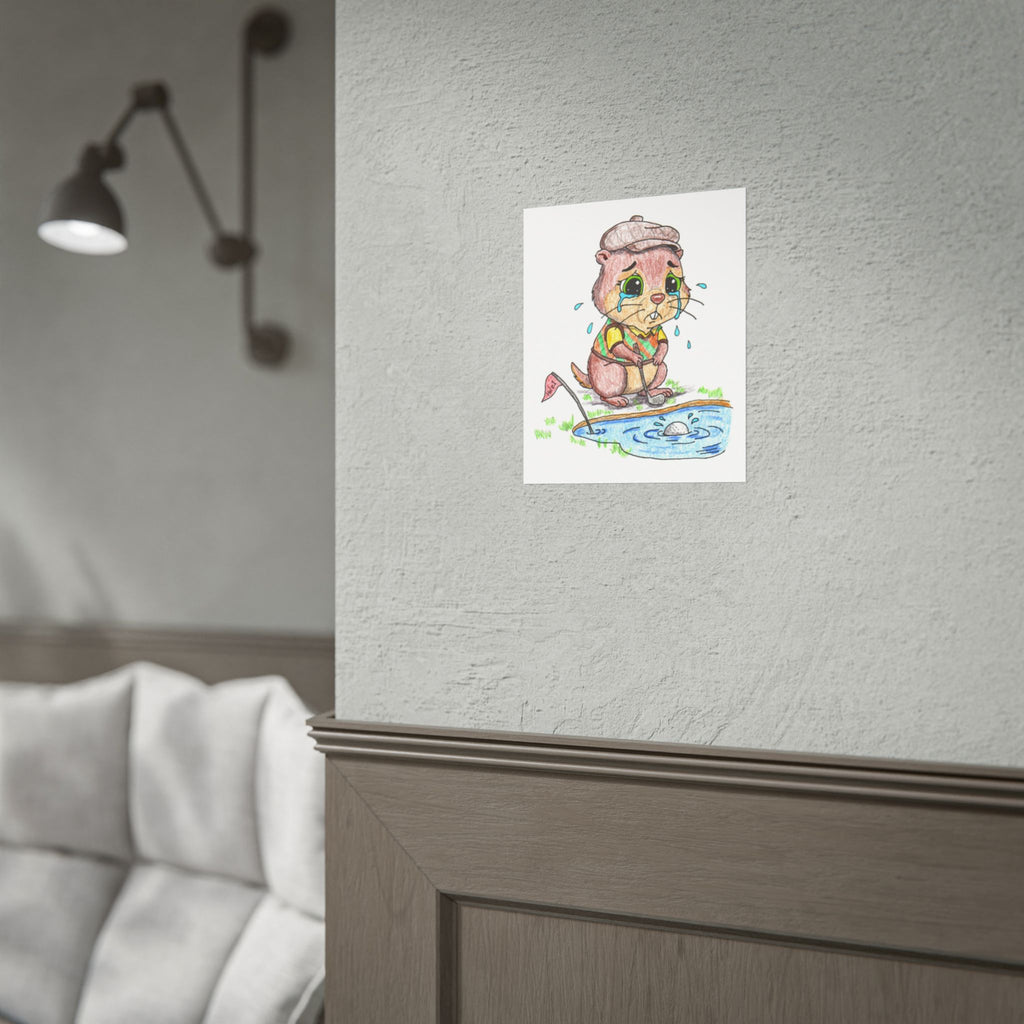 Lost Ball Gopher Print | Cute Golf Nursery Wall Art